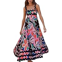 Womens Dresses Summer 2024 Fashion Sexy Solid Color Sleeveless Strap Dress Dress Long Dress