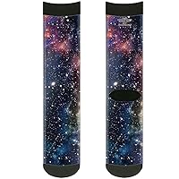 Buckle-Down Unisex-Adult's Socks Space Dust Collage Crew, Multicolor