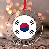 Christmas Ornaments 2023 South Korea Acrylic Hanging Ornaments America Country European Flags Christmas Bauble Country Flag Patriotic Keepsake Collectible Gift Tree Decoration Stocking Name Tag