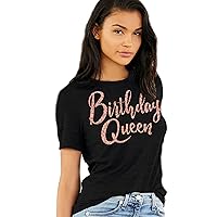RhinestoneSash Birthday Queen Shirts for Women - Birthday Crew Tshirts for Women - Rose Gold Birthday Shirts