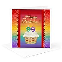 Greeting Card - Cupcake with Number Candles, 95 Years Old Birthday - Birthday Design