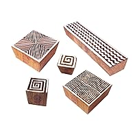 Elegant Shapes Chevron and Geometric Wooden Stamps for Printing (Set of 5)