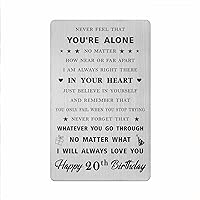 Happy 20th birthday card gifts for Women, 20 Years Old Birthday Wallet Card Gifts for Men