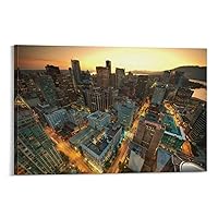 Vancouver Sunset Canada Canvas Art Poster Picture Modern Office Family Bedroom Decorative Posters Gift Wall Decor Painting Posters 16x24inch(40x60cm)