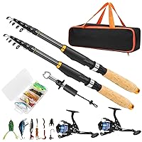 Telescopic Fishing Pole Reel Combo Ultralight Fishing Rod Spinning Reel  with Tackle Bag All-in-One Fishing Accessories Fishing Gear Gifts Kit for  Kids