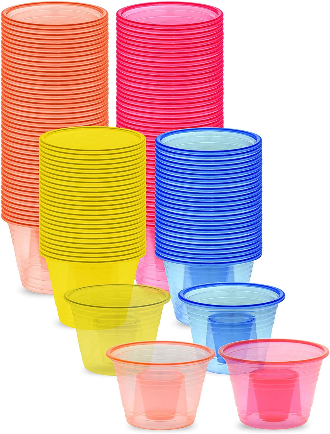 Zappy 500 Red Jager Bomb Cups Disposable Plastic Party Bomber Power Bomber Jager Bomb Cups Cool Double Shot Glass Glasses Shot Cup Cups Jager bomb ...
