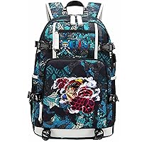 Unisex Lightweight Bookbag with USB Charger Port Classic Laptop Bag Anime Graphic Travel Backpack