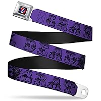 Buckle-Down Seatbelt Belt - Grateful Dead Text w/Skull & Roses Purple - 1.0