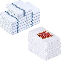 Utopia Towels 12PK Dish Towel Blue &12PK Flour Sack White