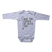 Funny Golf Kids Onesie, MAY The COURSE Be With YOU, Unisex Baby Outfit Golfing Infant Bodysuit, Newborn One-piece Tee