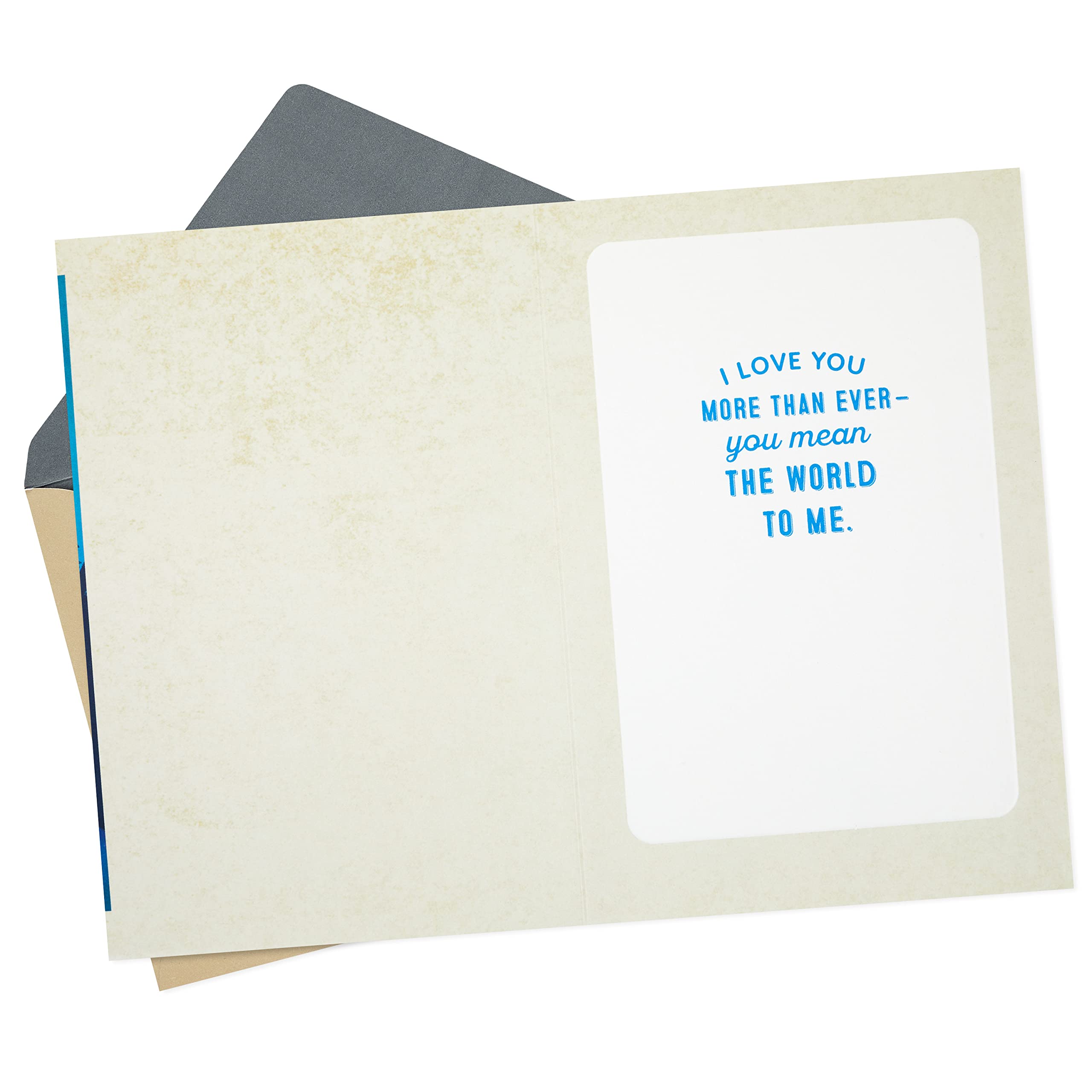 Hallmark Love Card, You Mean the World to Me (Romantic Anniversary Card, Birthday Card, Sweetest Day Card)