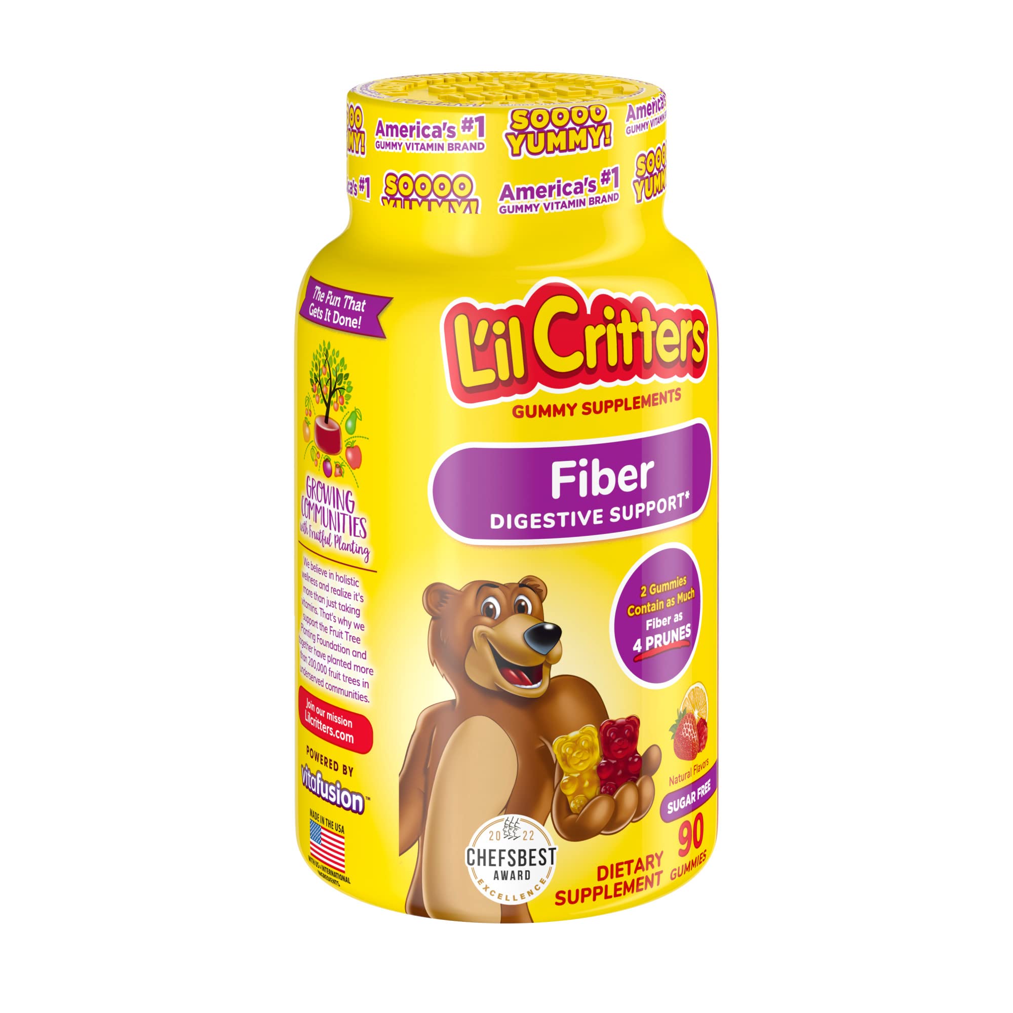 L'il Critters Kids Fiber Gummy Bears Supplement, 90 Count