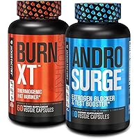 Jacked Factory Burn-XT Thermogenic Fat Burner - Appetite Suppressant for Weight Loss & Androsurge Estrogen Blocker for Men - Testosterone Booster
