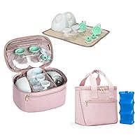 Fasrom Wearable Breast Pump Carrying Case Bundle with Breast Milk Cooler Travel with Ice Pack Fits 6 Tall Baby Bottle Up to 9 Ounce