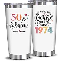 NewEleven 50th Birthday Gifts For Women - 1974 50th Birthday Decorations For Women - Gifts For Women Turning 50-50 Year Old Gifts For Women - 20 Oz Tumbler