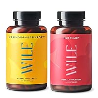 Wile Perimenopause Support + Hot Flash Supplements, 2-Pack Menopause Support for Women, (2) Bottles of 60 Capsules Each, 120 Total