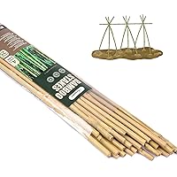 25 Pcs Bamboo Garden Stakes 4 Feet Eco-Friendly Bamboo Plant Stakes, for Roma Tomatoes Sunflowers Pole Beans Trees Potted Dahlia Flowers and Climbing Plants - Pack of 25 Bamboo Sticks