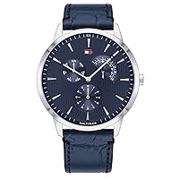 Tommy Hilfiger Mens Multi dial Quartz Watch with Leather Strap 1710387