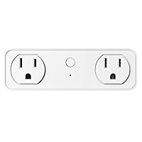 WiFi Dual Smart Plug, 2 Outlet Extenders with 2 USB Charging Port, Work with Alexa Google Home, no Hub Required (2 Outlets,2 USB Ports), ETL Certificate, White