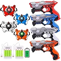  Rechargeable Laser Tag 360° Sensors + LCDs - Set of 4 - Gift  Ideas for Kids Teens and Adults Boys & Girls Family Fun - Cool Teenage  Christmas Lazer Group Activity 