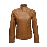Women's Brown Leather Jacket Real Lambskin Stylish Vintage Motorcycle Jacket Partywear Jacket