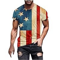 Patriotic Shirts for Men American Flag T-Shirt Short Sleeve 4th of July Shirts Soft Fitted Workout Muscle T Shirts