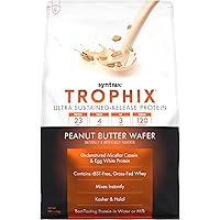 Syntrax Nutrition Trophix Protein Powder, Ultra Sustained-Release Protein Blend, Real Wafer Pieces, Peanut Butter Wafer, 5 lbs