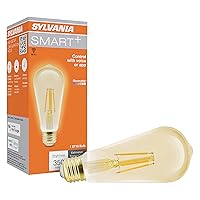 Sylvania WiFi LED Smart ST19 Amber Finish Light Bulb, 3.5W Efficient, for Alexa/Google Assistant, 2000K, No Hub Required - 1 Pack (75802)