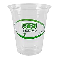 Eco-Products GreenStripe Compostable Disposable Cold Cups, Renewable Eco-Friendly PLA Plastic Cups, 16 fl oz, Case of 1000