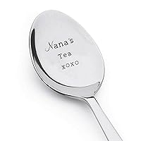Nana's Tea Xoxo Engraved Coffee Spoon Gift For Grandma Unique Spoon gift Coffee Lovers Gift Idea Flatware Trendy Spoon Vintage Silverware Silver Plated Mother's Day Gift