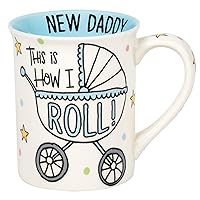 Enesco Our Name is Mud How I Roll New Daddy Coffee Mug, 16 Ounce, Multicolor