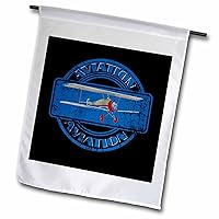 3dRose A retro Aviation badge with biplane for pilots or if you love flying. - Flags (fl_351842_1)
