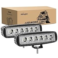 Nilight 2PCS 18w LED Spot Work Light Off Road Led Lights Bar Fog Driving Bar Jeep Lamp,2 Years Warranty