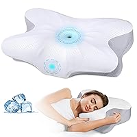 Neck Pillow Memory Foam Pillows - Neck Support Pillow for Pain Relief, Ergonomic Cervical Pillow for Sleeping, Orthopedic Contour Bed Pillow for Side, Back & Stomach Sleepers with Pillowcase