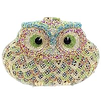 Women Rhinestone Handbag Wedding Ladies Evening-Bag Chain Luxury Clutch-Purse Owl