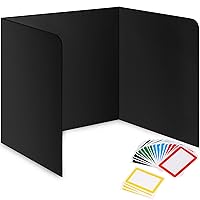 22-Pack Desk Dividers for Students - Durable & Waterproof Plastic Study Carrel Divider, Classroom Folders Teacher Supplies, Easy-to-Clean Plastic Privacy Shield Folder Boards for Student Desks, Black