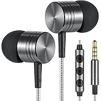 Betron B650 Earphones Wired Headphones in Ear Noise Isolating Earbuds with Microphone and Volume Control Powerful Bass Driven Sound, 10mm Large Drivers