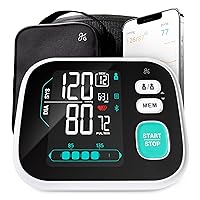 Premium Digital Bluetooth Blood Pressure Monitor for Home Use, Multicolor Large Screen, Black