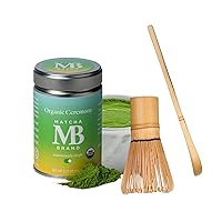 Ceremonial Matcha & Whisk Bundle - 100g Matcha Brand Organic Matcha Powder and Bamboo Whisk & Japanese Matcha Scoop - Elevated Premium Authentic Japanese Matcha
