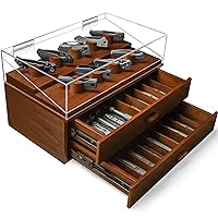 Display and Store Your Knife Collection with The Armada – Premium Pocket Knife Display Case for 40-50 Knives – Huge Drawers – Birthday Gift for Men – Wooden Pocket Knife Holder – Lifetime Assurance
