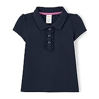 Girls and Toddler Short Sleeve Ruffle Polo Shirt