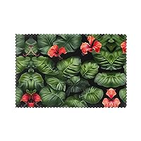 Tropical Flowers and Foliage Print Placemats for Dining Table Set of 6, Heat Resistant,Easy to Clean Non-Slip Place Mats