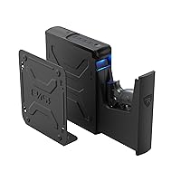 RPNB Gun Safe,Mounted Biometric Nightstand Handgun Safe with Quick Access Sliding Door, Pistol Safes for Wall Bedside Desk Vehicle with the Fingerprint, Keypad, Pistol Holder,Carbon Knight Series