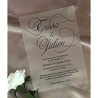 Frosted Acrylic Wedding Invitation, Eucalyptus Wedding Invite, Greenery Custom Acrylic Wedding Invitation,Green Leaves,Custom Wedding invite,10pcs