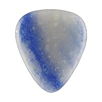 Blue Aventurine Stone Guitar Or Bass Pick - 3.0 mm Ultra Heavy Gauge - 351 Shape - Specialty Handmade Gemstone Exotic Plectrum - 1 Pack