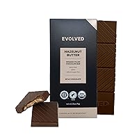 EVOLVED Chocolate Hazelnut Butter Organic Filled Mylk Chocolate Bars, 2.5-oz. (Count of 8)