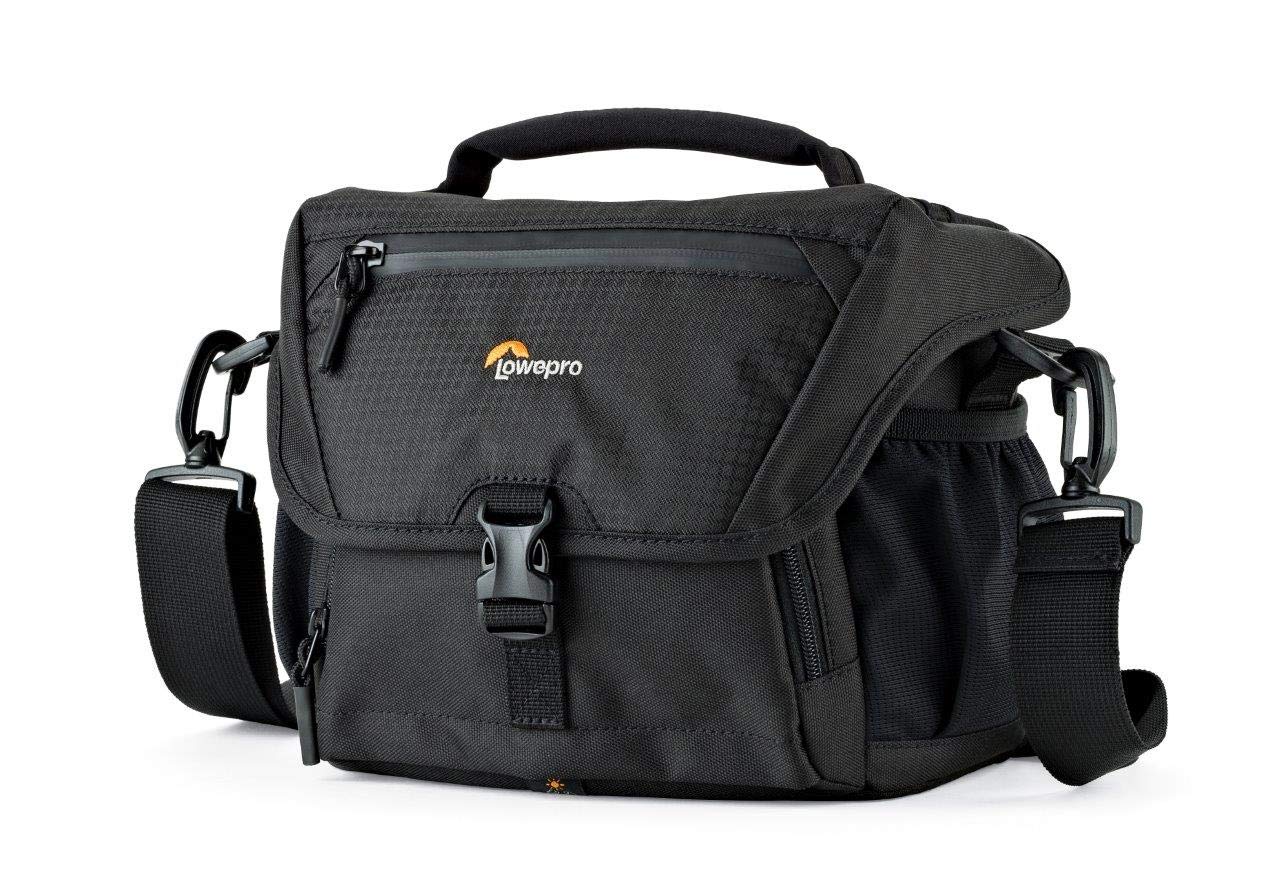 Lowepro LP37119, Nova 160 AW II Camera Bag, Customizable, Portable, Fits DSLR with Attached Lens, Compact Drone, 1-2 Additional Lenses, Flash, Black