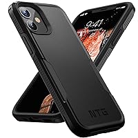 NTG Military Shockproof iPhone 12 Case [2 Layer Structure][Military Grade Anti-Drop] Hard Slim iPhone 12 Phone Case, Shockproof Protective Phone Case for iPhone 12 (6.1 inch), Black