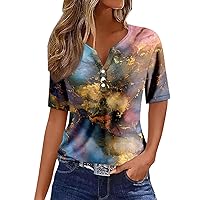 Lightning Deals of Today Prime Womens Tops Summer Outfits for Women Short Sleeve Tshirts Shirts Ladies V Neck Blouses