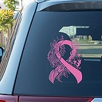 Breast Cancer Ribbon Flower Stickers for Car Brest Cancer Awareness Car Decal Window Decal For Women Fighte Cancer Warrior Pink Ribbon Vinyl Decal Die Cut Decals Laptop Stickers Bumper Stickers